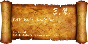 Békefi Noémi névjegykártya